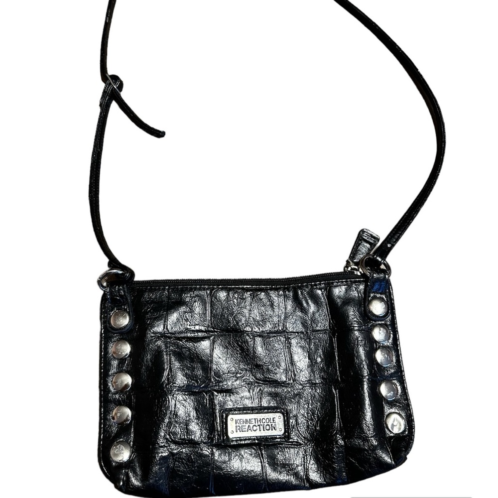 KENNETH COLE REACTION CROSSBODY BAG with Chrome Metallic Hardware Gator …